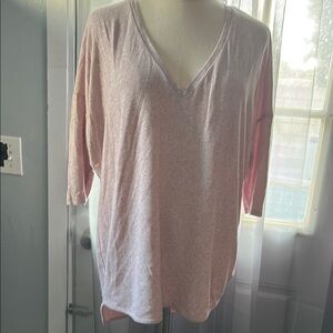 Express Pink Oversized Long Sleeve Blouse